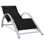 ZNTS Sun Loungers 2 pcs with Table Aluminium Black 310534