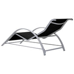 ZNTS Sun Loungers 2 pcs with Table Aluminium Black 310534