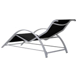 ZNTS Sun Loungers 2 pcs with Table Aluminium Black 310534