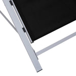 ZNTS Sun Loungers 2 pcs with Table Aluminium Black 310534