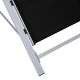 ZNTS Sun Loungers 2 pcs with Table Aluminium Black 310534