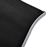 ZNTS Sun Loungers 2 pcs with Table Aluminium Black 310534