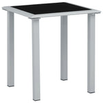 ZNTS Sun Loungers 2 pcs with Table Aluminium Black 310534