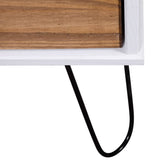 ZNTS Bedside Cabinet Light Wood and White 45x39.5x57 cm Pine Wood 321119