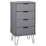 ZNTS Drawer Cabinet Grey 45x39.5x90.3 cm Solid Pine Wood 321122