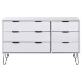 ZNTS Drawer Cabinet White 119.3x39.5x73.6 cm Solid Pine Wood 321129