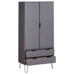 ZNTS Wardrobe New York Grey Solid Pine Wood 321134