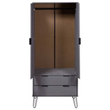 ZNTS Wardrobe New York Grey Solid Pine Wood 321134