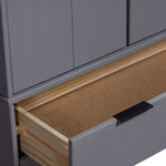 ZNTS Wardrobe New York Grey Solid Pine Wood 321134