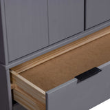 ZNTS Wardrobe New York Grey Solid Pine Wood 321134