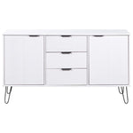 ZNTS Sideboard New York White Solid Pine Wood 321137