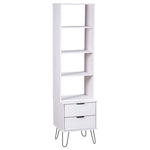 ZNTS Book Cabinet New York White Solid Pine Wood 321141