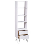 ZNTS Book Cabinet New York White Solid Pine Wood 321141