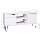 ZNTS TV Cabinet New York White Solid Pine Wood 321145