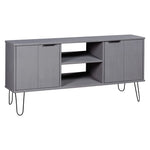 ZNTS TV Cabinet New York Grey Solid Pine Wood 321146