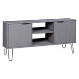 ZNTS TV Cabinet New York Grey Solid Pine Wood 321146