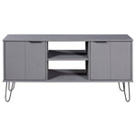 ZNTS TV Cabinet New York Grey Solid Pine Wood 321146