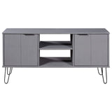 ZNTS TV Cabinet New York Grey Solid Pine Wood 321146
