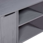 ZNTS TV Cabinet New York Grey Solid Pine Wood 321146