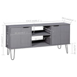 ZNTS TV Cabinet New York Grey Solid Pine Wood 321146