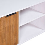 ZNTS TV Cabinet New York White and Light Wood Solid Pine Wood 321147