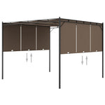 ZNTS Garden Gazebo with Side Curtain 3x3x2.25 m Taupe 312263
