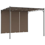 ZNTS Garden Gazebo with Side Curtain 3x3x2.25 m Taupe 312263