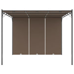 ZNTS Garden Gazebo with Side Curtain 3x3x2.25 m Taupe 312263