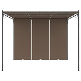 ZNTS Garden Gazebo with Side Curtain 3x3x2.25 m Taupe 312263