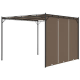ZNTS Garden Gazebo with Side Curtain 3x3x2.25 m Taupe 312263