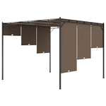 ZNTS Garden Gazebo with Side Curtain 3x3x2.25 m Taupe 312263