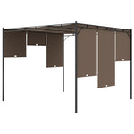 ZNTS Garden Gazebo with Side Curtain 3x3x2.25 m Taupe 312263