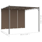 ZNTS Garden Gazebo with Side Curtain 3x3x2.25 m Taupe 312263