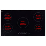 ZNTS Built-in Induction Hob Touch Control Glass 2000 W 86 cm 51435