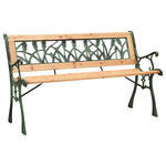 ZNTS Garden Bench 122 cm Cast Iron and Solid Firwood 312031