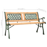 ZNTS Garden Bench 122 cm Cast Iron and Solid Firwood 312033