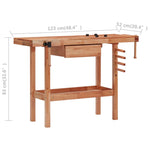 ZNTS Carpentry Workbench with Drawer and 2 Vices Hardwood 147842