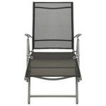 ZNTS Folding Sun Lounger Textilene and Aluminium Black and Silver 312191