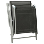 ZNTS Folding Sun Lounger Textilene and Aluminium Black and Silver 312191