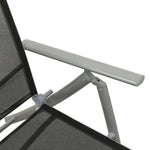ZNTS Folding Sun Lounger Textilene and Aluminium Black and Silver 312191