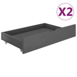 ZNTS Bed Drawers 2 pcs Dark Grey Solid Pine Wood 321990