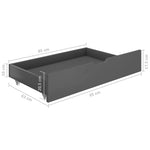 ZNTS Bed Drawers 2 pcs Dark Grey Solid Pine Wood 321990