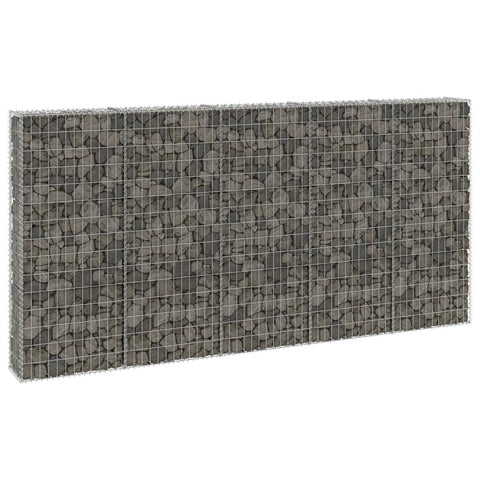ZNTS Gabion Wall with Covers Galvanised Steel 300x30x150 cm 147822
