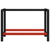ZNTS Work Bench Frame Metal 120x57x79 cm Black and Red 147924
