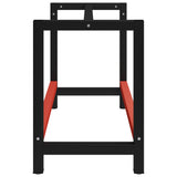 ZNTS Work Bench Frame Metal 120x57x79 cm Black and Red 147924