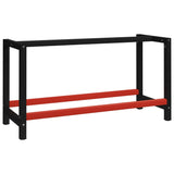 ZNTS Work Bench Frame Metal 150x57x79 cm Black and Red 147925