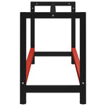ZNTS Work Bench Frame Metal 150x57x79 cm Black and Red 147925