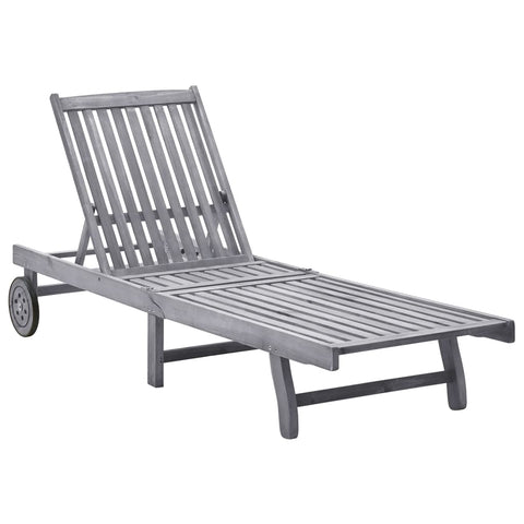 ZNTS Sun Lounger Solid Acacia Wood 311872
