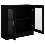 ZNTS Vitrine Cabinet Black 82.5x30.5x80 cm Engineered Wood 802742
