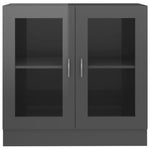 ZNTS Vitrine Cabinet High Gloss Grey 82.5x30.5x80 cm Engineered Wood 802749